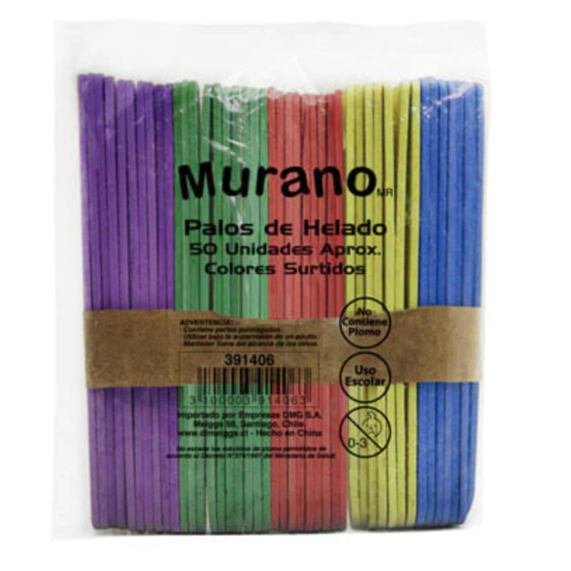Palos de helado de colores Murano